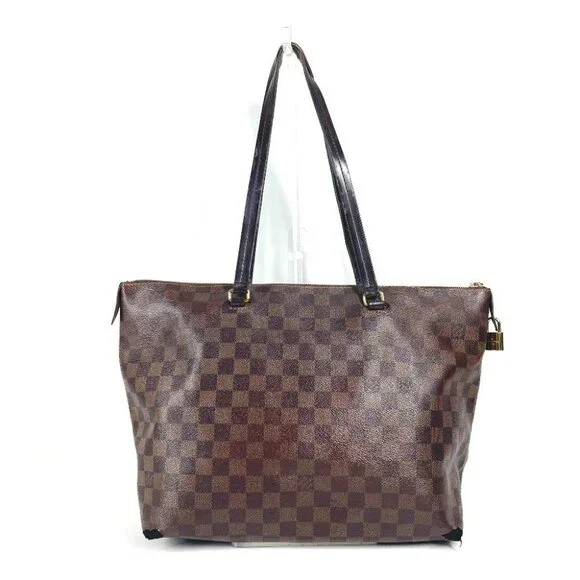 LOUIS VUITTON N41013 Damier Iena MM Shoulder Bag Tote Bag Canvas Ebene Brown - Picture 3 of 16